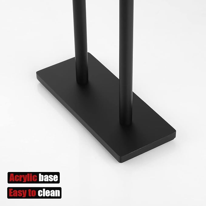 JQK Bath Towel Bar Free Standing Black, 30 Inch Stand Double Towel Rack Holder - Image 7