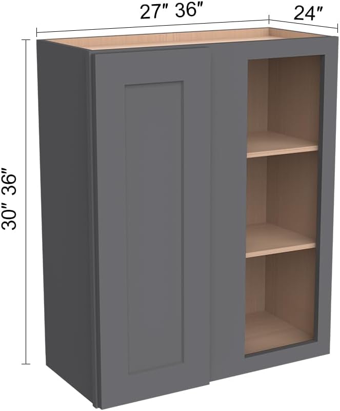 Solid Hardwood Wall Blind Corner Cabinets, Adjustable Shelves, Soft-Close Doors - Image 3