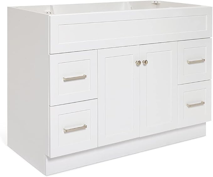 ARIEL Single Sink Bathroom Vanity Base Cabinet in White - Image 3