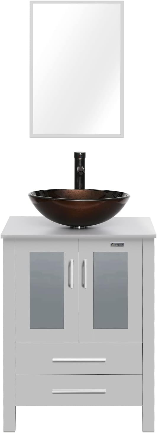 eclife 24" Modern Bathroom Vanity Sink Combo Freestanding Cabinet by eclife