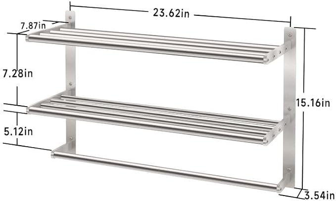 Hotel Towel Racks for Bathroom Wall Mounted, BETHOM 24 Inch Towel Shelf for - Image 4