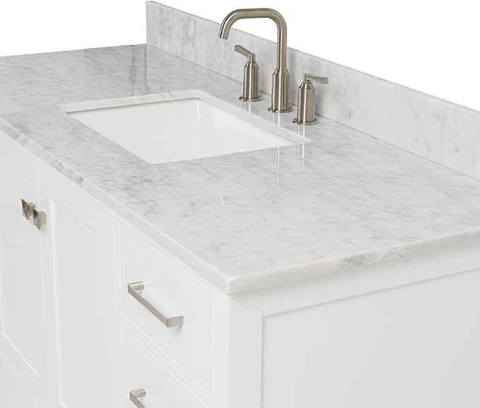 ARIEL 55" White Bathroom Vanity - Image 4