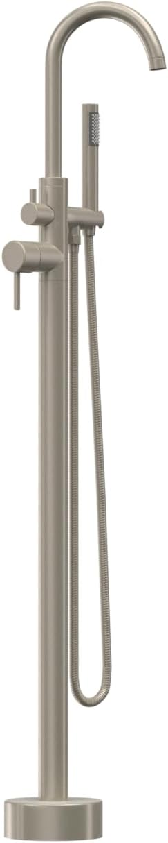 Freestanding Tub Filler Brushed Nickel Floor Mount Bathtub Faucet Bathroom by Unknown