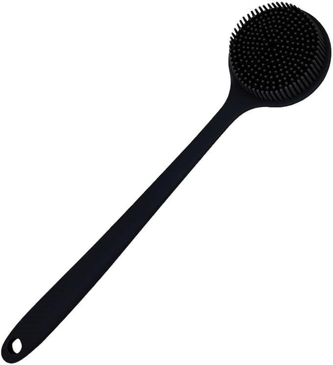 Silicone Body Scrubber, Long Handle Back Scrubber by CINLITEK