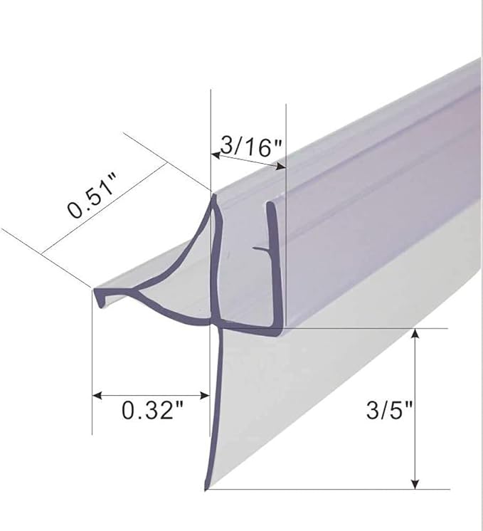 Frameless Shower Door Bottom Seal Shower Sweep - Image 2