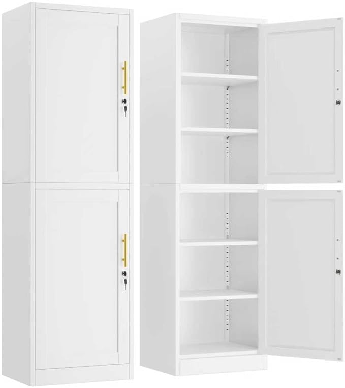 Metal Locker Tall Narrow Storage Cabinet, Gym Home Office, Entryway and Hallway by Ckzbx