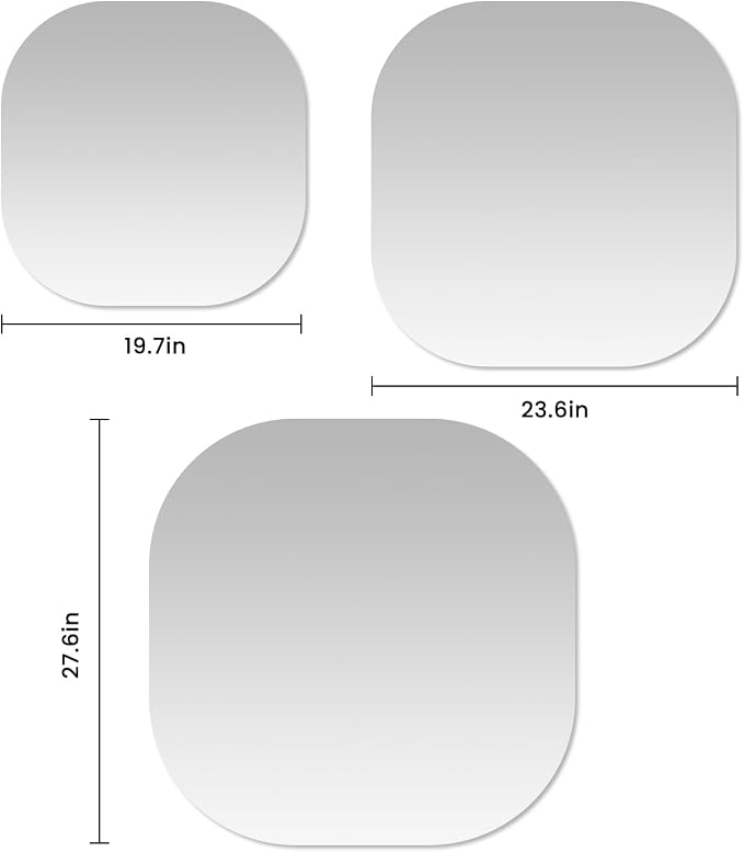 VASUHOME Frameless Bathroom Mirror, 24 x 24 Inch Wall Vanity Mirror, Large Wall - Image 7