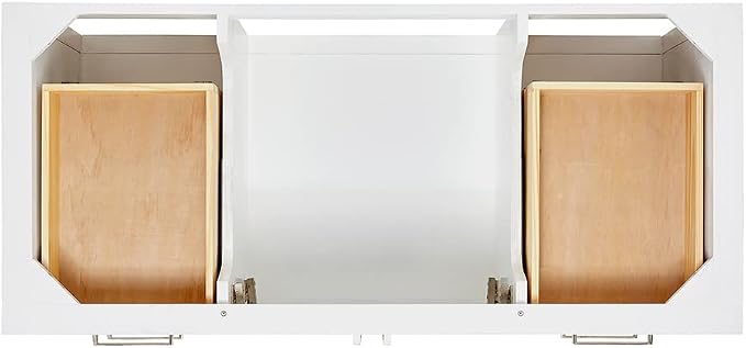 ARIEL 48" White Bathroom Vanity Base Cabinet, Center Rectangular Sink, 2 Soft - Image 6