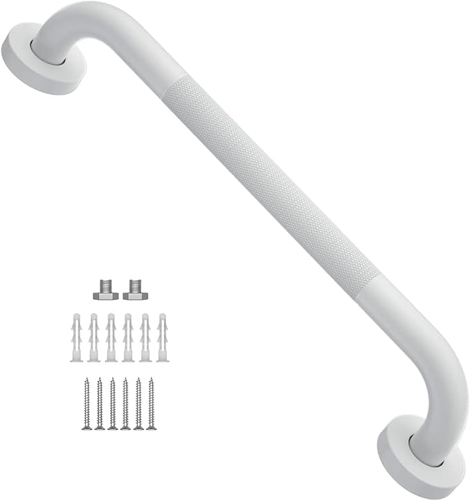 20 Inch Anti Slip Shower Grab Bar Oil Rubbed White 1.25" Diameter, Munzong by Munzong