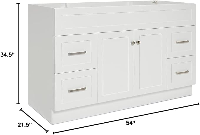 ARIEL Single Sink Configuration Bathroom Vanity Base Cabinet in White - Image 2
