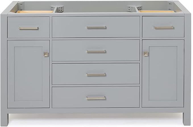ARIEL Bristol 54" Grey Bathroom Vanity Base Cabinet, Single Sink Configuration by Ariel