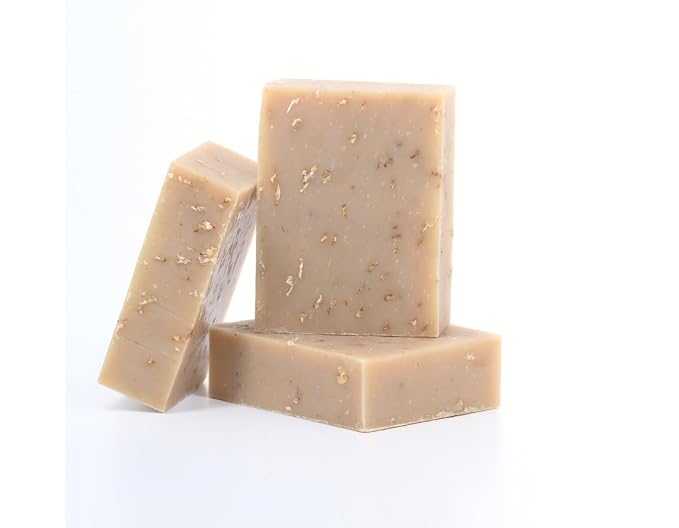 3 Pk Oatmeal Milk & Honey Organic Soap Bars, Handmade in USA, Natural & Cruelty by Leafen