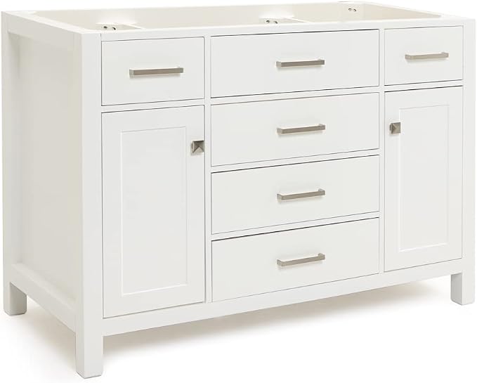 ARIEL Bristol 48" White Bathroom Vanity Base Cabinet, Single Sink Configuration - Image 10