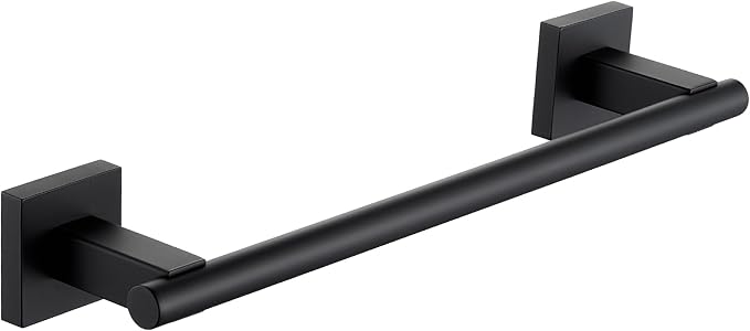 Suyar Matte Black Bathroom Towel Holder, SUS 304 Stainless Steel Short Hand by Suyar