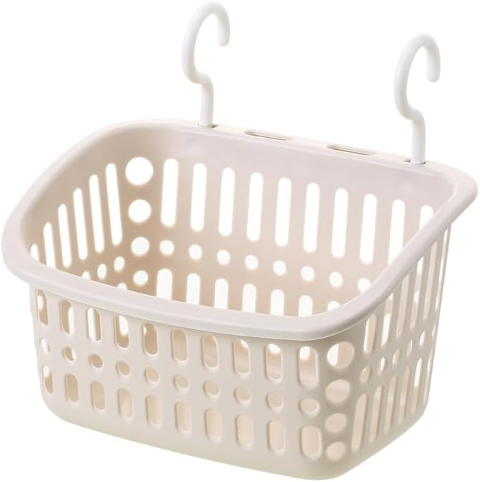 Hanging Bathroom Storage Basket – Wall-Mounted Plastic Organizer Bin by MIXNEX