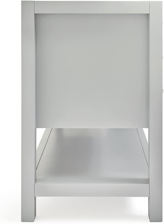 ARIEL 48" Grey Bathroom Vanity Base Cabinet, Center Rectangular Sink, 2 Soft - Image 8