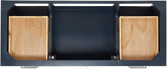 ARIEL 54" Midnight Blue Bathroom Vanity Base Cabinet, Center Rectangular Sink - Image 6