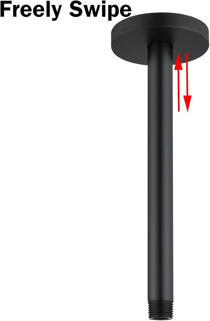 RANDOM Shower Arm with Flange, 8 Inches Ceiling Mount Shower Head Extension Arm - Image 4
