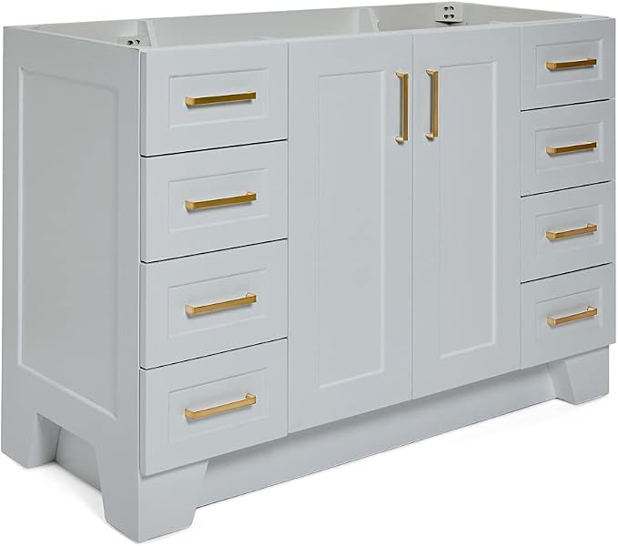 ARIEL 48" Grey Bathroom Vanity Base Cabinet, Single Sink Configuration - Image 3