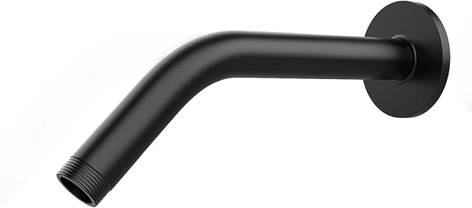 Shower Arm with Flange, 6 Inch Matte Black Shower Pipe, Wall Mount Replacement by RULNFICHY
