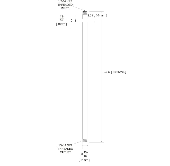 OFFO Shower Arm with Flange, 24 in Oil Rubbed Bronze Ceiling Mount Replacement - Image 7
