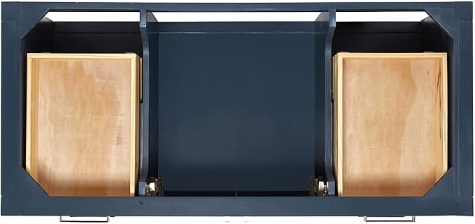 ARIEL 48" Midnight Blue Bathroom Vanity Base Cabinet, Center Rectangular Sink - Image 6