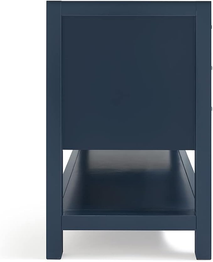ARIEL 48" Midnight Blue Bathroom Vanity Base Cabinet, Center Rectangular Sink - Image 8