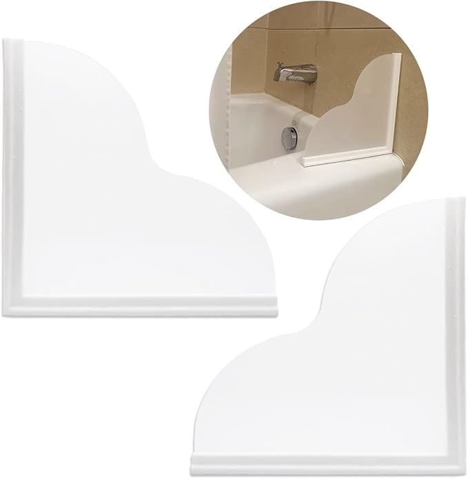 Tub Splash Guard Removable, 2 Pack Bathtub Water Splash Guards, Silicone Base & by Heebabeys