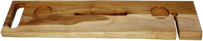 EcoDecors Eleganto 36" Live Edge Solid Teak Bath Caddy Tray by EcoDecors
