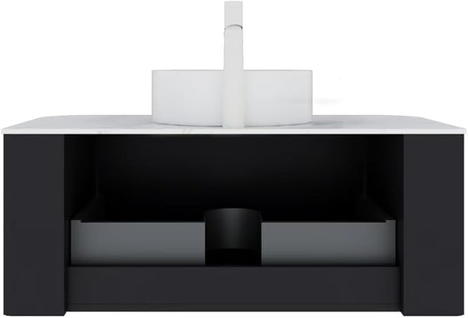 30" Floating Bathroom Vanity Without Sink, Marble Top, Solid Wood Surface and - Image 7