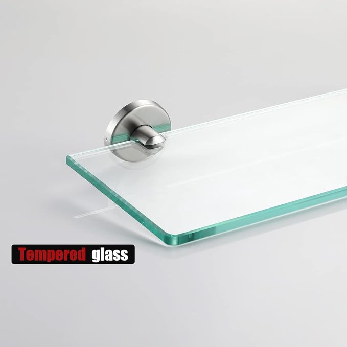 JQK Bathroom Glass Shelf, Tempered Glass Shower Storage 12 by 5 inches - Image 8