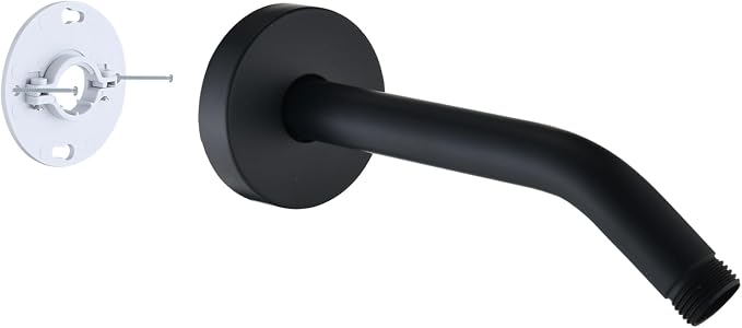 8 Inch Shower Arm with Flange and Stabilizer Bracket, Wall Mounted Shower Pipe by RAINREVIVE