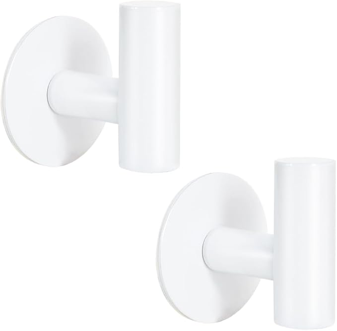 Vuzvuv Adhesive Hooks White SUS304 Stainless Steel by Vuzvuv