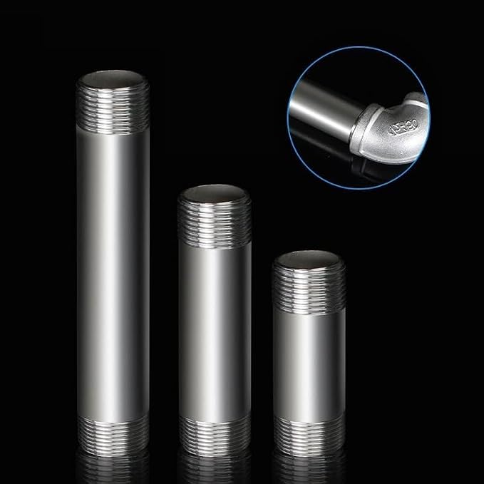 304 Stainless Steel Nipple Pipe Fitting 3/4" NPT X 3/4" NPT Male Thread Cast - Image 4