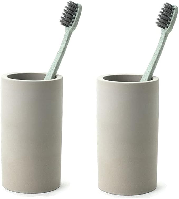 2 Pack Toothbrush Holder Set Diatomite Toothbrush Cup, Water Absorption Fast by Phitruer