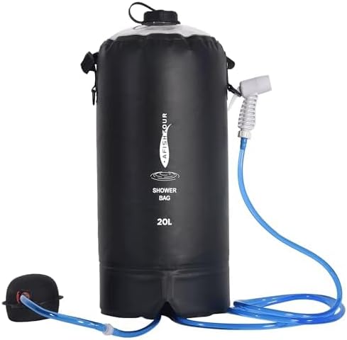 Portable Camping Shower Bag - 10L/2.2 Gallons Solar Shower Water Bag by AFISHTOUR