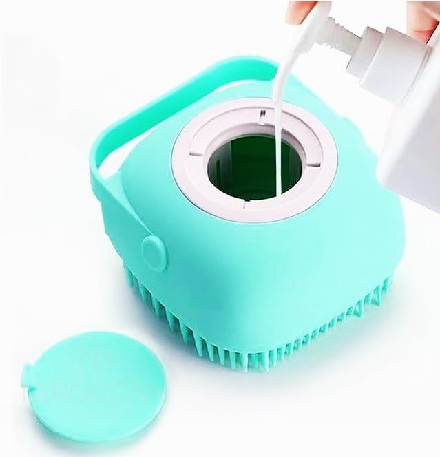 Dog Bath Brush with Shampoo Dispenser – Silicone Pet Grooming Scrubber - Image 4