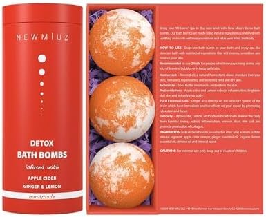 Natural Detox Bubble Bath Bombs Apple Cider Ginger Lemon Essential Oils Cleanse - Image 8