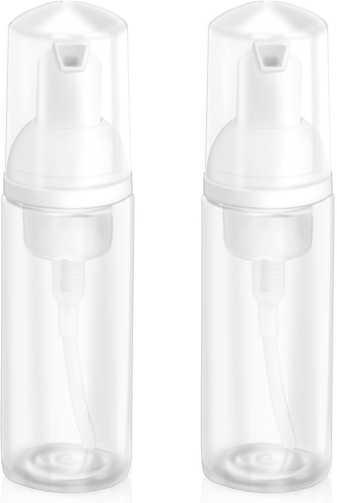 2oz Plastic Foam Pump Bottle, Empty Bottle Travel Foaming Dispenser by Zuihug