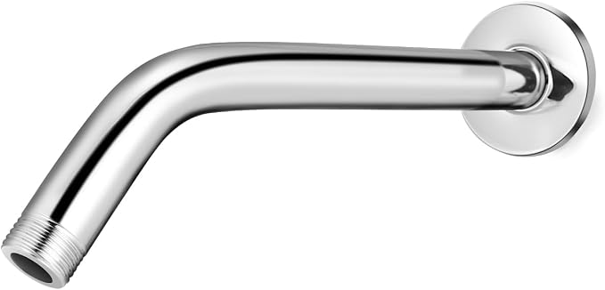 Shower Arm with Flange, 8 Inch Chrome Shower Pipe, Wall Mount Replacement Angle by RULNFICHY