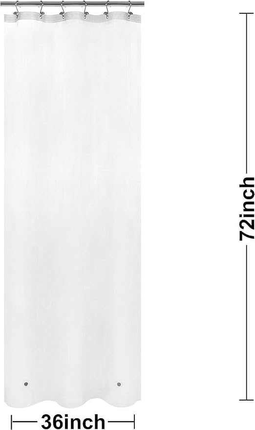 White Stall Shower Curtain Liner 36 x 72 inch Plastic Shower Liner Washable - Image 5