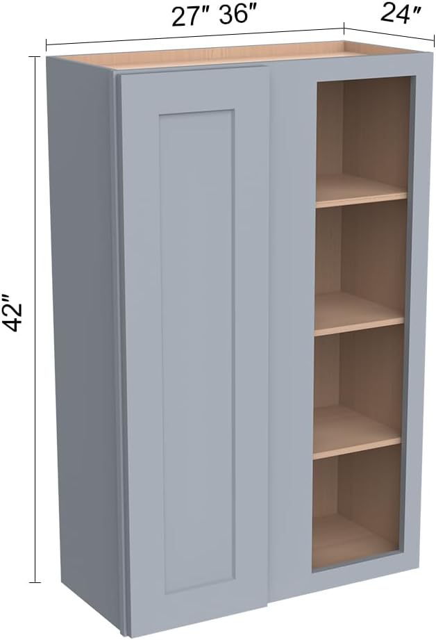 Solid Hardwood Wall Blind Corner Cabinets, Adjustable Shelves, Soft-Close Doors - Image 3