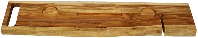 EcoDecors Eleganto 42" Live Edge Solid Teak Bath Caddy Tray by EcoDecors