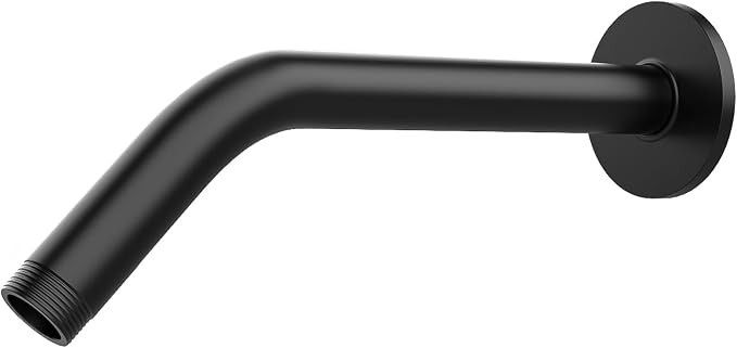 Shower Pipe Arm with Flange, Wall Mount Replacement Angle Shower Head Extension by RULNFICHY
