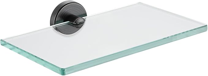 JQK Bathroom Glass Shelf Oil Rubbed Bronze, Tempered Glass Shower Storage 8 by by Homeimprovement
