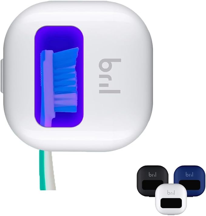 Bril UV-C Toothbrush Sanitizer, Portable Cleaner, Travel Cover, Magnetic Holder by Bril