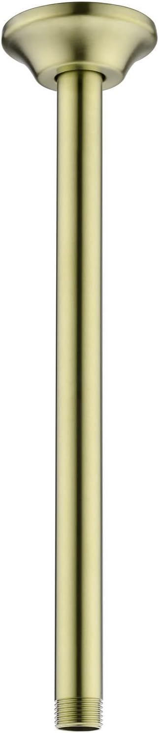 BESTILL 12 Inch Ceiling Mount Rain Shower Head Arm and Flange, Brushed Gold by BESTILL