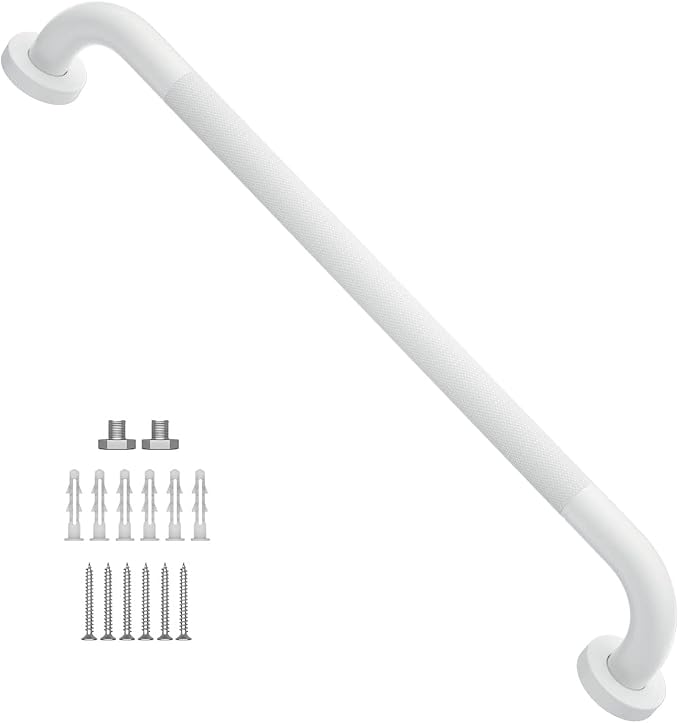 24 Inch Anti Slip Shower Grab Bar Oil Rubbed White 1.25" Diameter, Munzong by Munzong