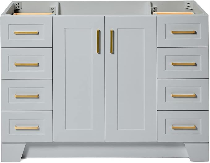 ARIEL 48" Grey Bathroom Vanity Base Cabinet, Single Sink Configuration by Ariel