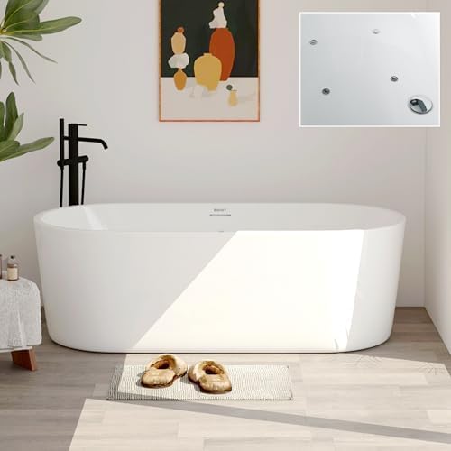 FerdY Shangri-La 67 Inch Freestanding Whirlpool Bathtub, Oval by FerdY